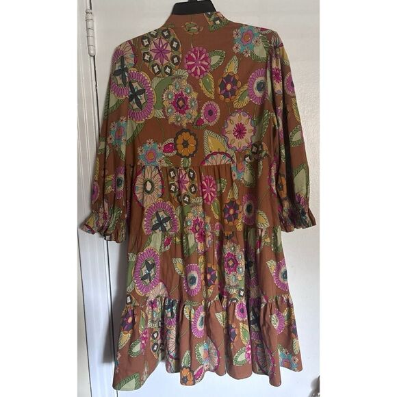 Rare- Uncle Frank Whimsical Tiered Shirt Dress Size XS / Néw No Tags - Picture 4 of 7